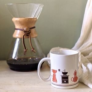 Vintage coffee patterned mug